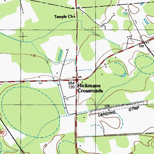 Topographic Map of Williams Cross Roads (historical), NC