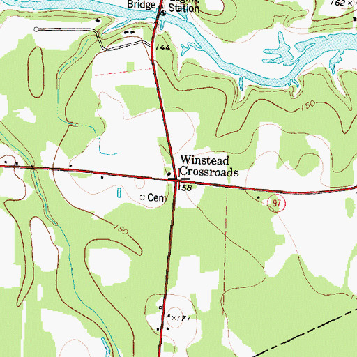 Topographic Map of Winstead Crossroads, NC