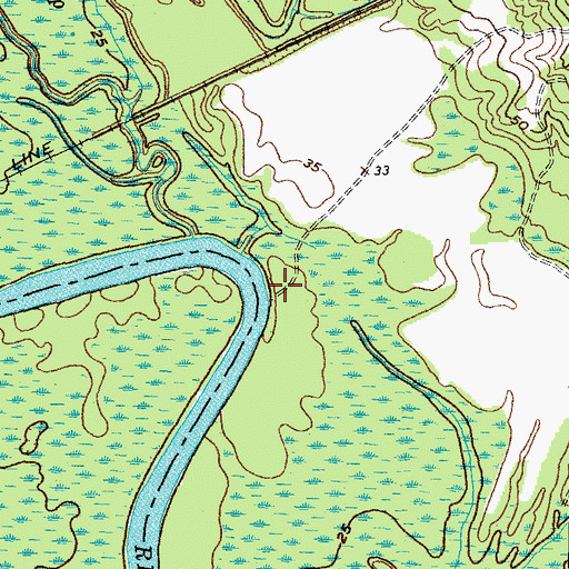 Topographic Map of Woods Landing, NC
