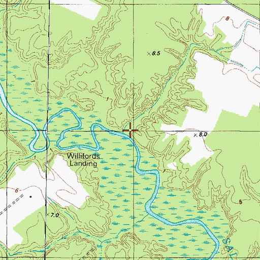 Topographic Map of Todd Landing, NC