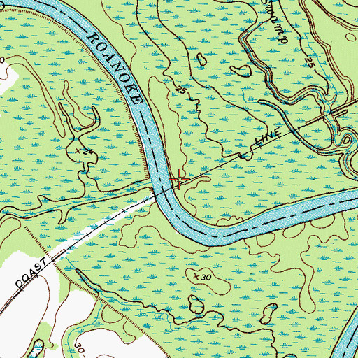 Topographic Map of Norfleets Ferry Site (historical), NC