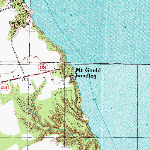 Topographic Map of Littledals Ferry Site (historical), NC