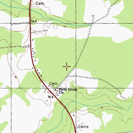 Topographic Map of Holly Grove, NC