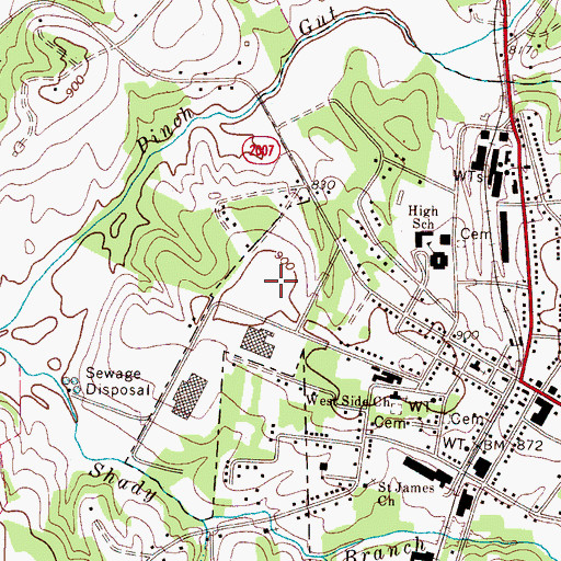 Topographic Map of Maiden High School, NC