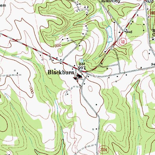 Topographic Map of Blackburn Elementary School, NC
