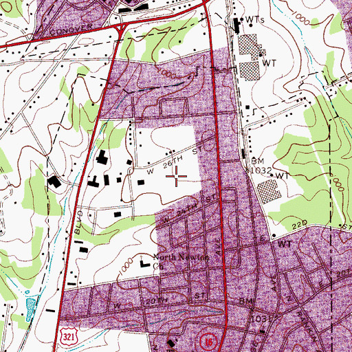 Topographic Map of North Newton Elementary School, NC