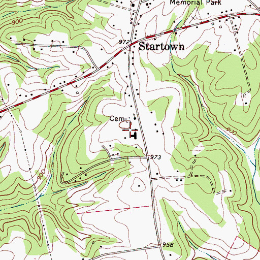 Topographic Map of Startown Elementary School, NC