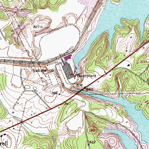 Topographic Map of Marshall Steam Station, NC