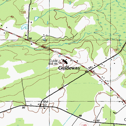 Topographic Map of Guideway Elementary School, NC