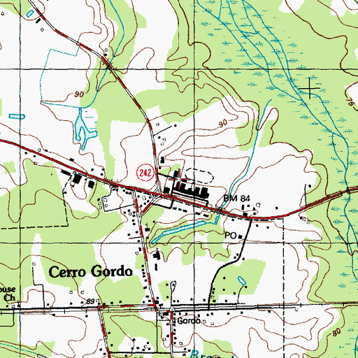 Topographic Map of West Columbus High School, NC