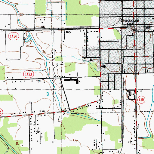 Topographic Map of Chadbourn Junior High School, NC