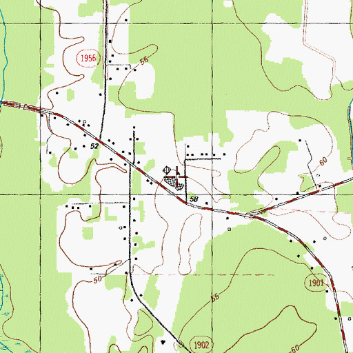 Topographic Map of Hallsboro Elementary School, NC