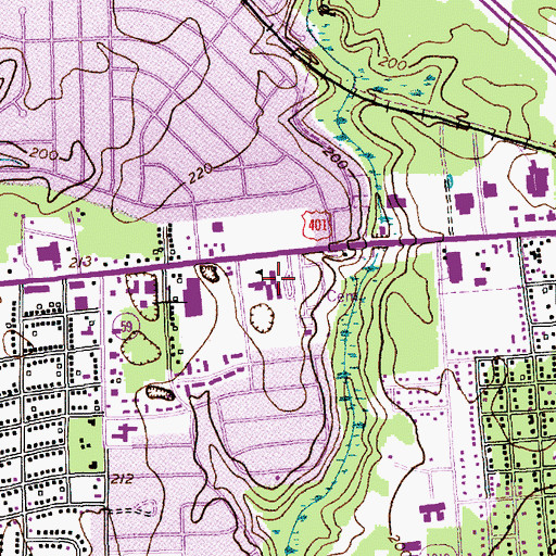 Topographic Map of William J Owen Elementary School, NC