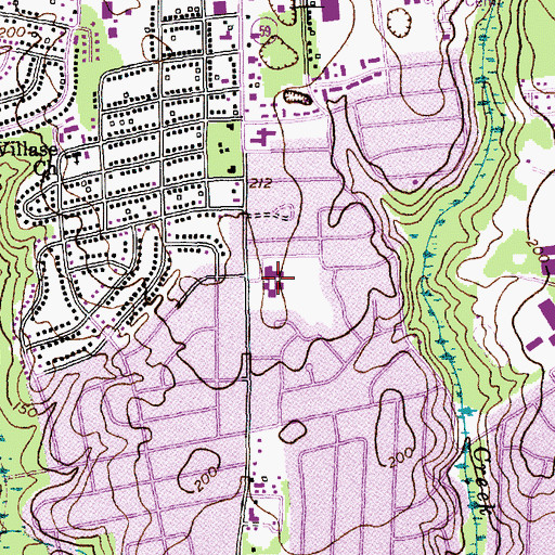 Topographic Map of J W Coon Elementary School, NC