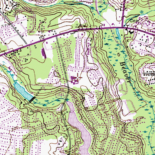 Topographic Map of Brentwood Elementary School, NC
