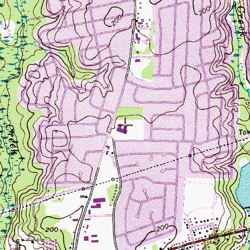 Topographic Map of Sherwood Park Elementary School, NC
