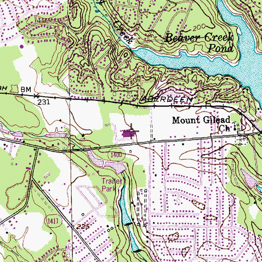 Topographic Map of Cliffdale Elementary School, NC