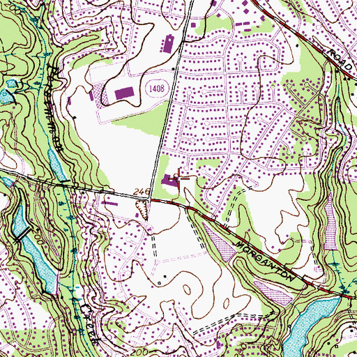 Topographic Map of Morganton Road Elementary School, NC