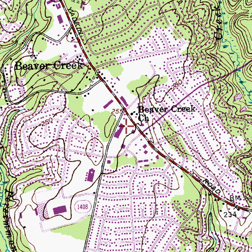 Topographic Map of Ponderosa Shopping Center, NC