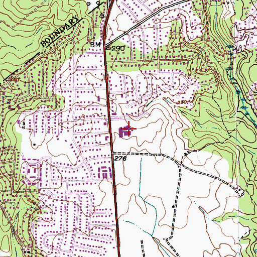 Topographic Map of Benjamin J Martin Elementary School, NC