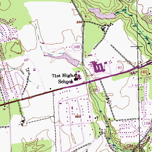 Topographic Map of Seventy-First Elementary School, NC