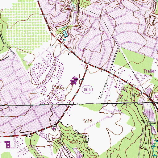Topographic Map of College Lakes Elementary School, NC