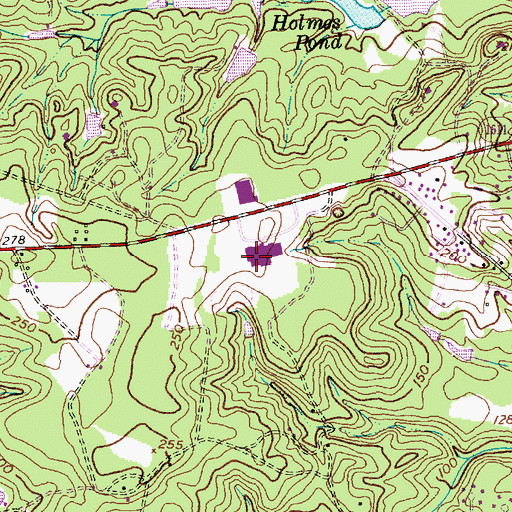 Topographic Map of Pine Forest Senior High School, NC