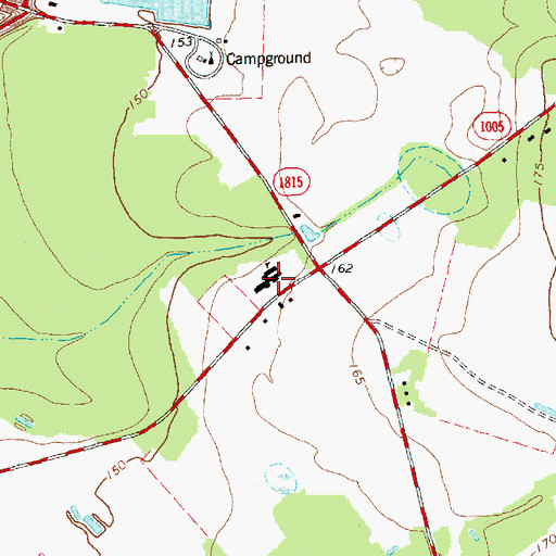 Topographic Map of District Number 7 Elementary School, NC