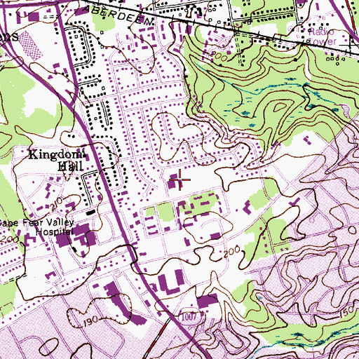 Topographic Map of Glendale Acres Elementary School, NC