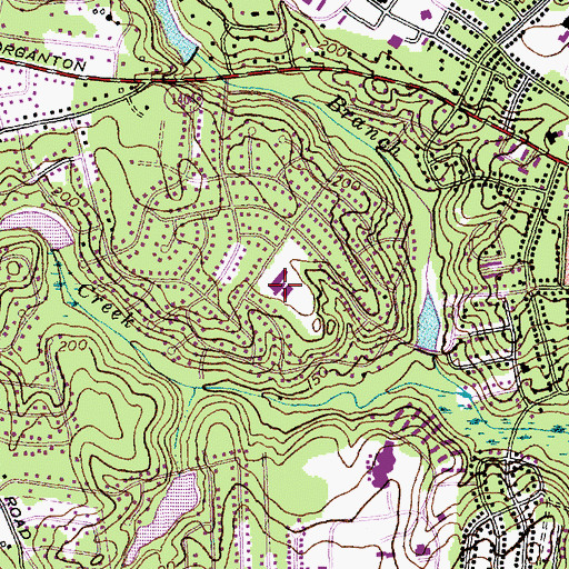 Topographic Map of Vanstory Hills Elementary School, NC