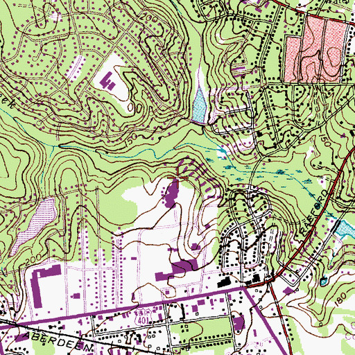 Topographic Map of Hillcrest Middle School, NC