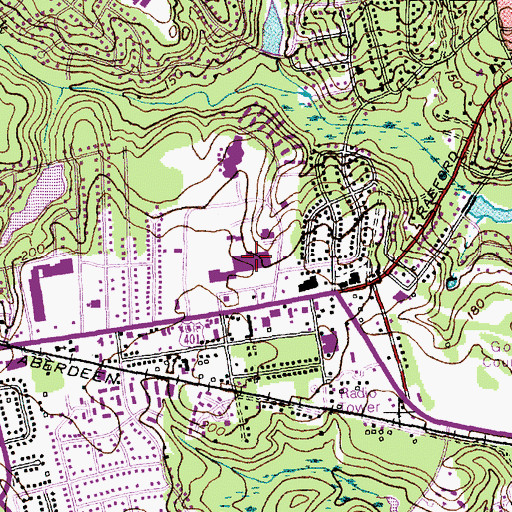 Topographic Map of Fayetteville Mall, NC