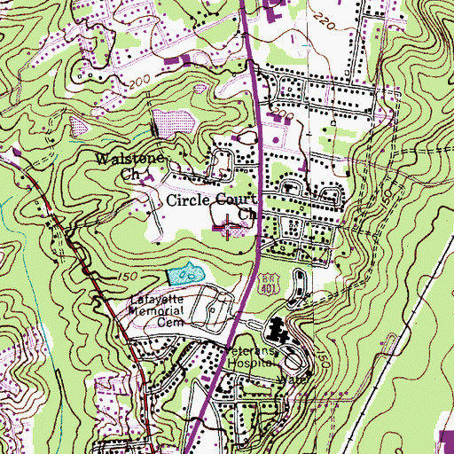Topographic Map of Edgewood Middle School, NC