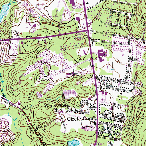 Topographic Map of Lucile Souders Elementary School, NC