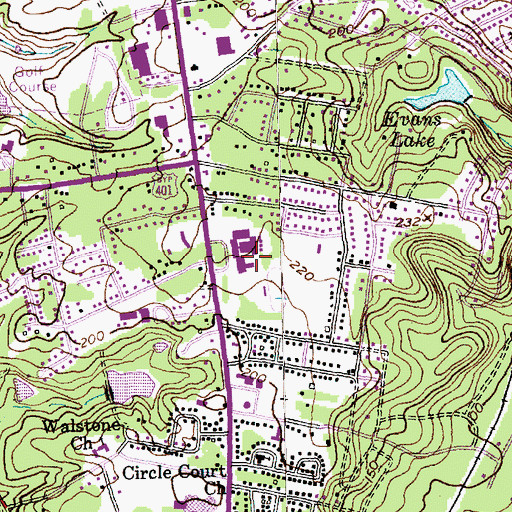 Topographic Map of C Reid Ross Junior High School, NC