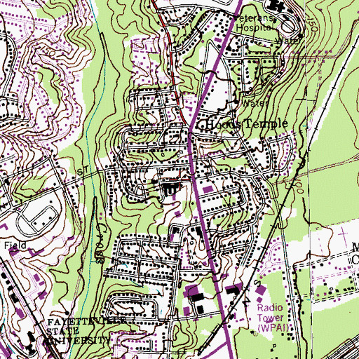 Topographic Map of Ramsey Street Elementary School, NC