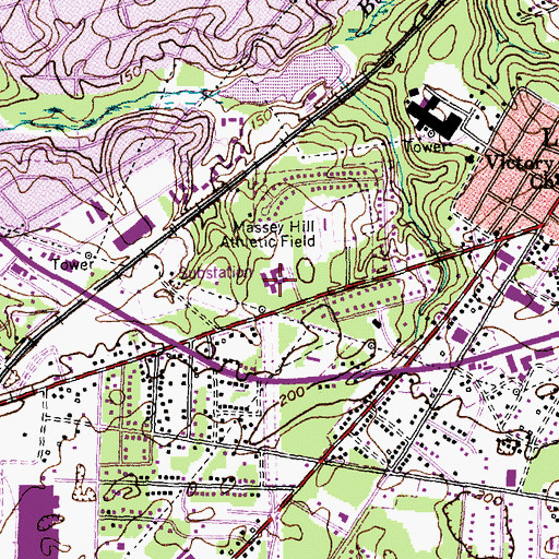 Topographic Map of Cumberland Road Elementary School, NC