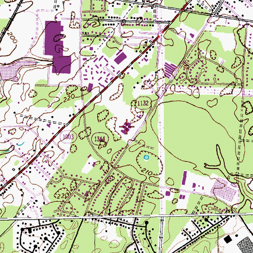 Topographic Map of Elizabeth Cashwell Elementary School, NC