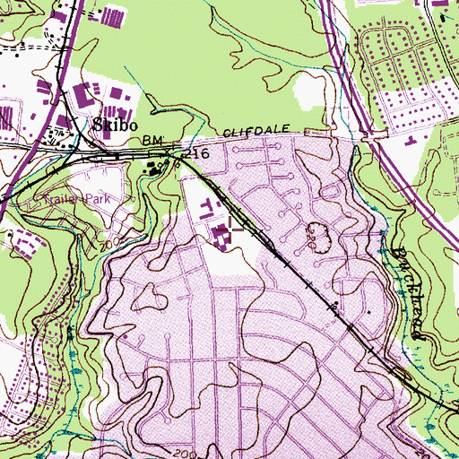 Topographic Map of Montclair Elementary School, NC