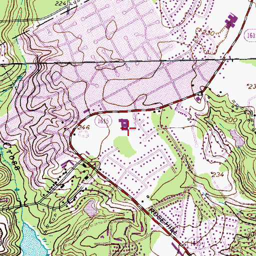 Topographic Map of Warrenwood Elementary School, NC