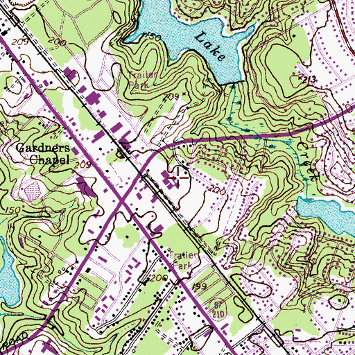 Topographic Map of Westarea Elementary School, NC