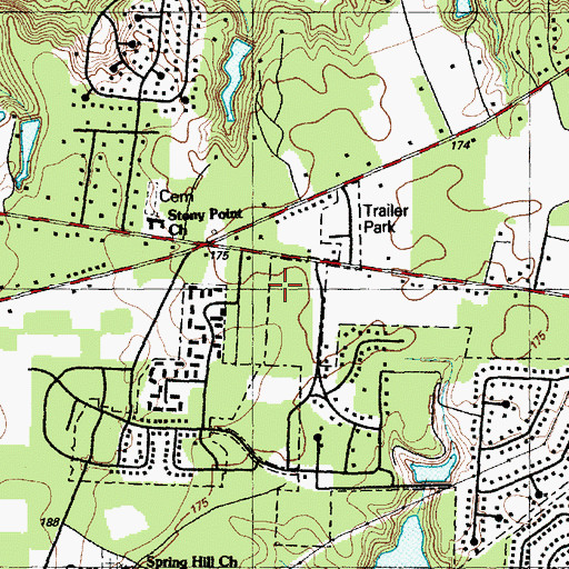 Topographic Map of C Wayne Collier Elementary School, NC