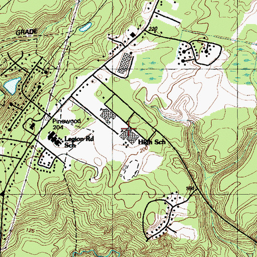 Topographic Map of South View Senior High School, NC