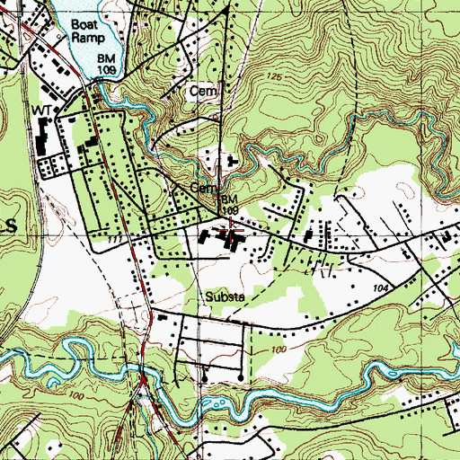 Topographic Map of Hope Mills Junior High School, NC