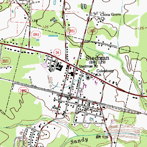 Topographic Map of Stedman Elementary School, NC