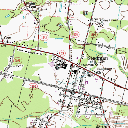 Topographic Map of Stedman Junior High School, NC