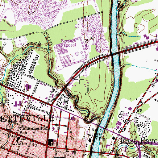 Topographic Map of Pope Park, NC