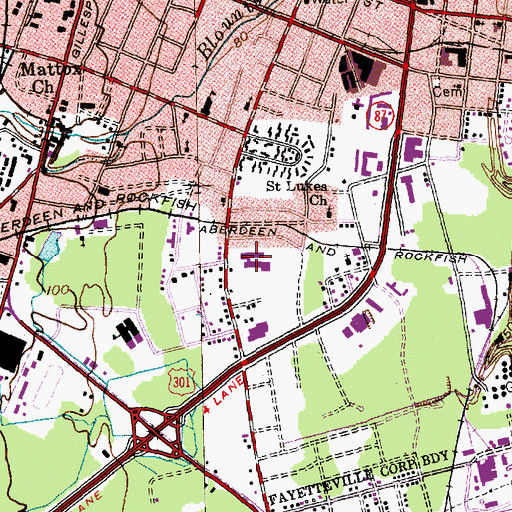 Topographic Map of Walker-Spivey Elementary School, NC