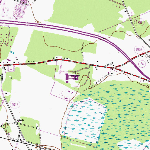 Topographic Map of Cape Fear Senior High School, NC