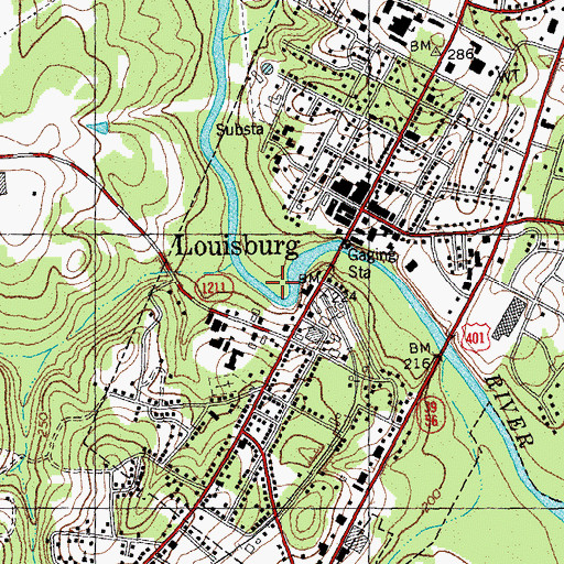Topographic Map of River Bend Park, NC
